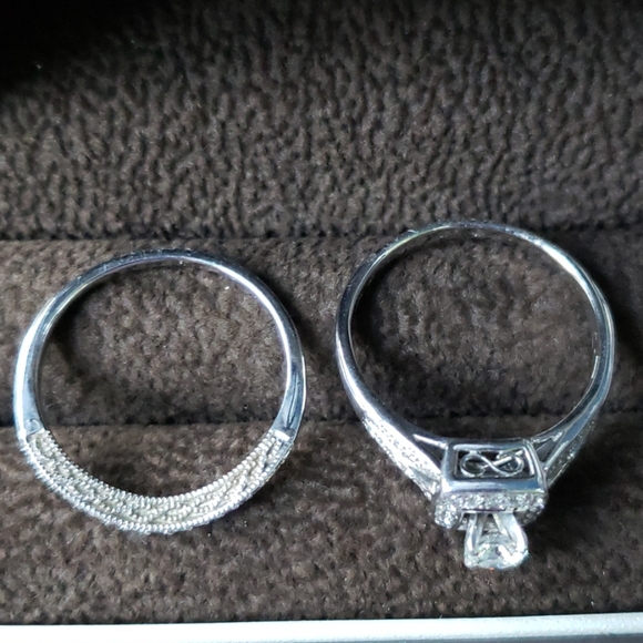 14 Kt diamond engagement ring & 14 Kt diamond anni - Picture 3 of 9